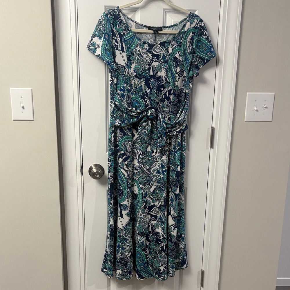 Perceptions Blue and Green Paisley Maxi Dress